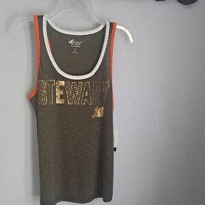 Studded Stewart Olive Green and Orange Tank Top  New